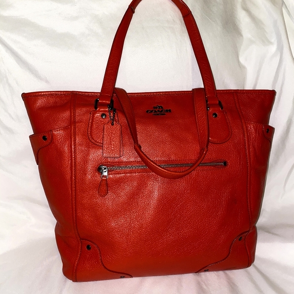 COACH 100% AUTHENTIC LEATHER LARGE MICKEY TOTE - Picture 11 of 11